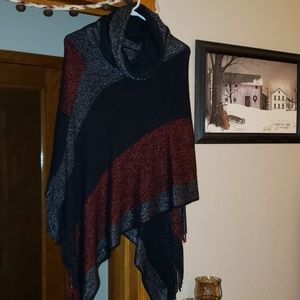 Cowl neck poncho
